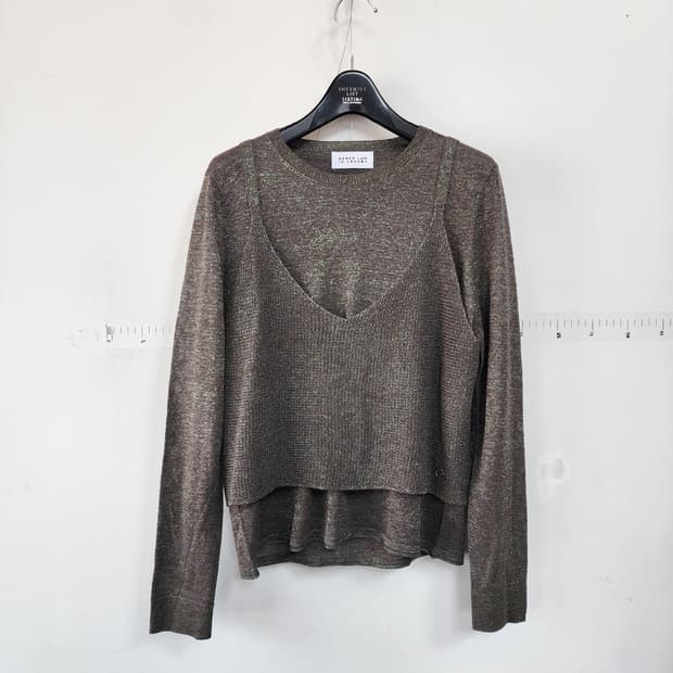 데렉 램 10 크로스비 브이넥 레이어드 니트