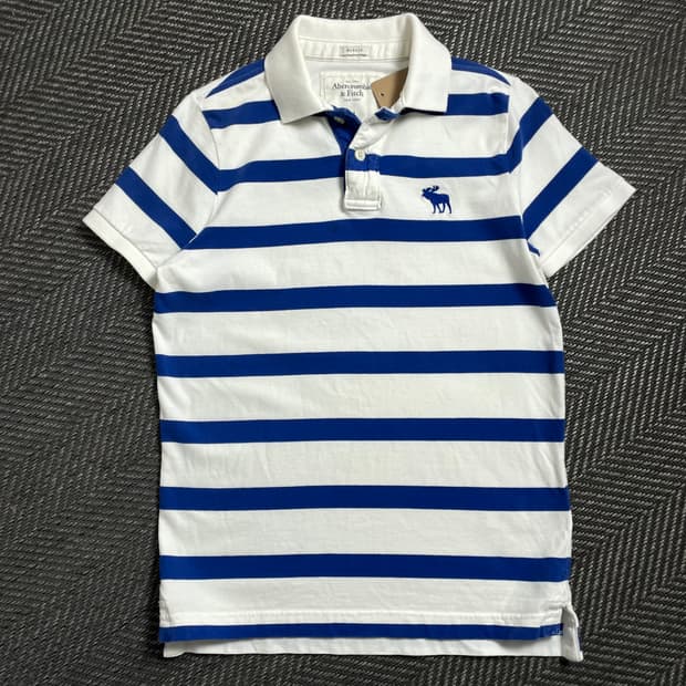 아베크롬비 y2k 스몰로고 스트라이프 카라 티셔츠o 4555