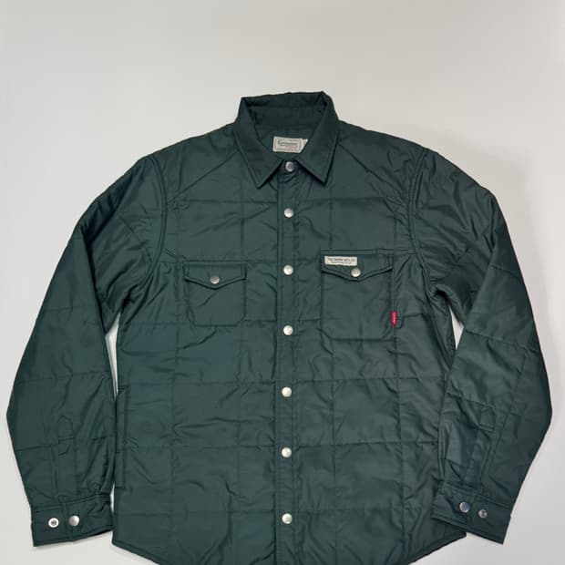 커버낫 빈티지 카키 퀄팅 셔츠 자켓 L