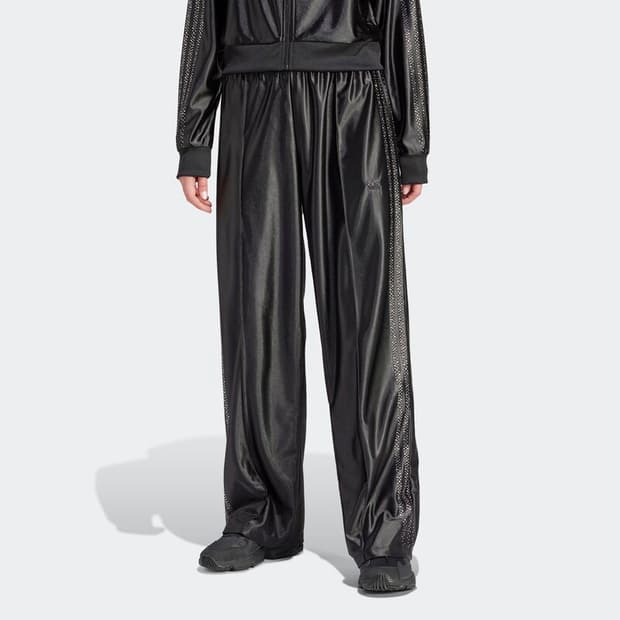 아디다스 엠블레쉬드 3 스트라이프 트랙 팬츠 블랙