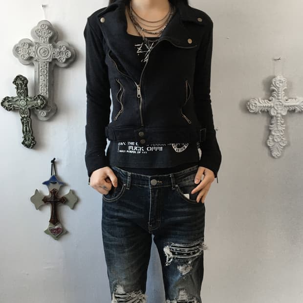 Slim fit cotton rider jacket