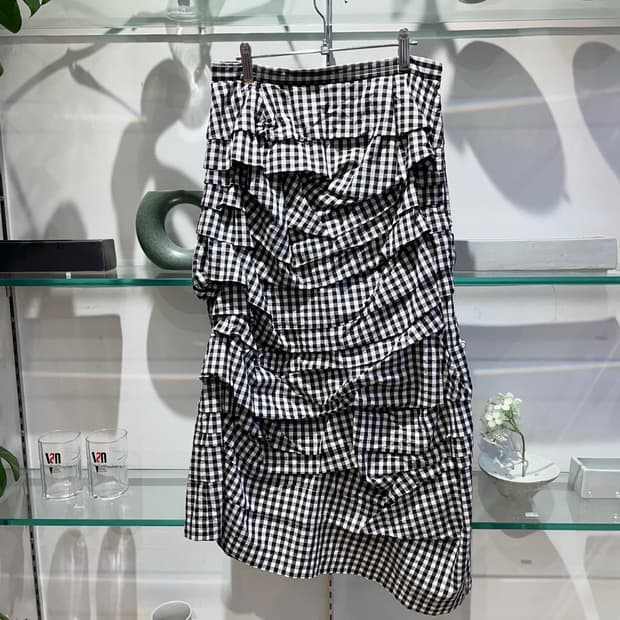 꼼데가르송 gingham skirt