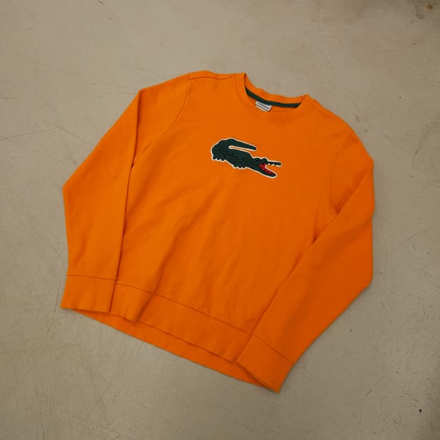라코스테 오렌지 빅로고 맨투맨