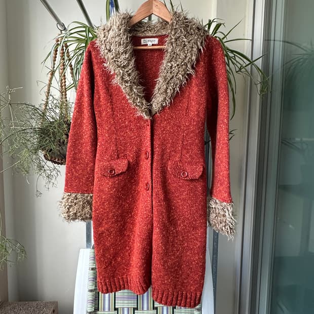 미쉘 클랑 빈티지 퍼 재킷 가디건