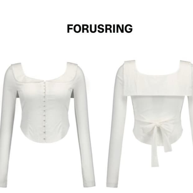 포어링 화이트 블라우스 M