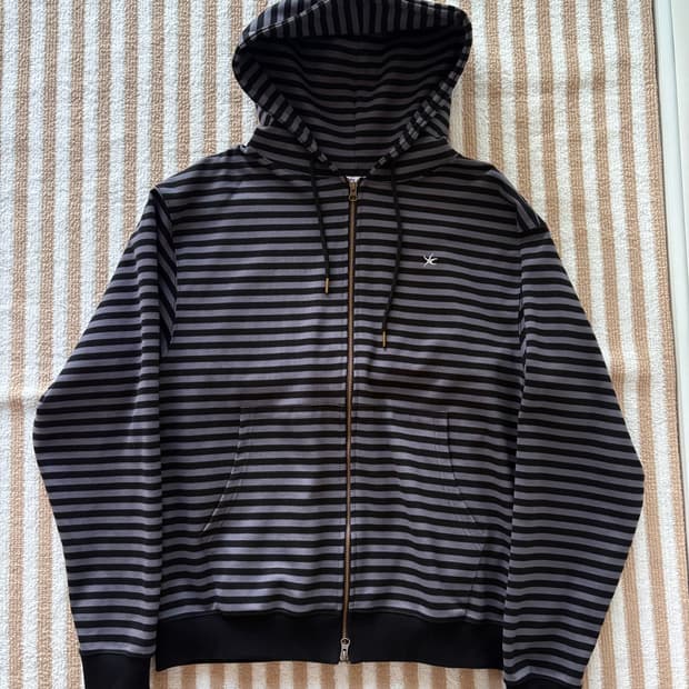 더콜디스트모먼트 스트라이프 후드집업 L