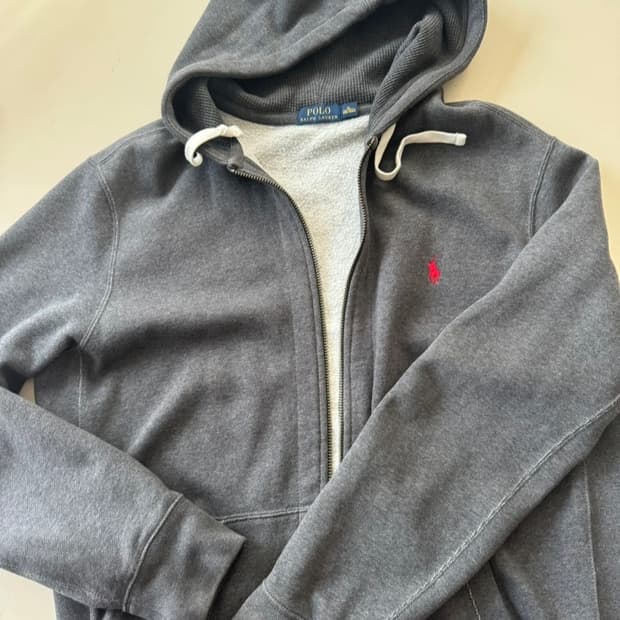폴로 랄프 로렌 코튼 후드 집업 후드 그레이 차콜