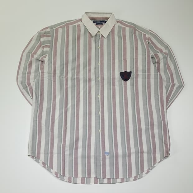 CL604 L 폴로 90s 싱가포르판 올드스쿨 스트라이프 엠블럼 셔츠