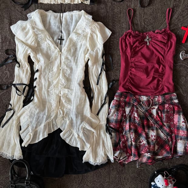 레드 십자가 캐미솔