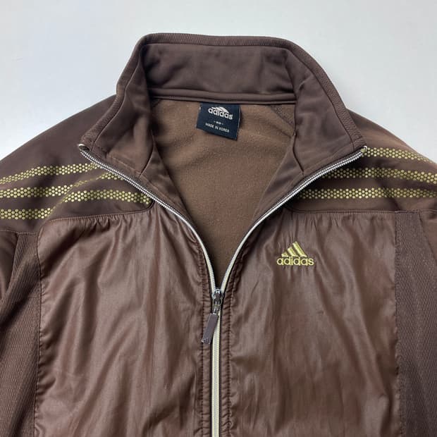 [택포] 아디다스 니트 트랙탑 바람막이 브라운 90