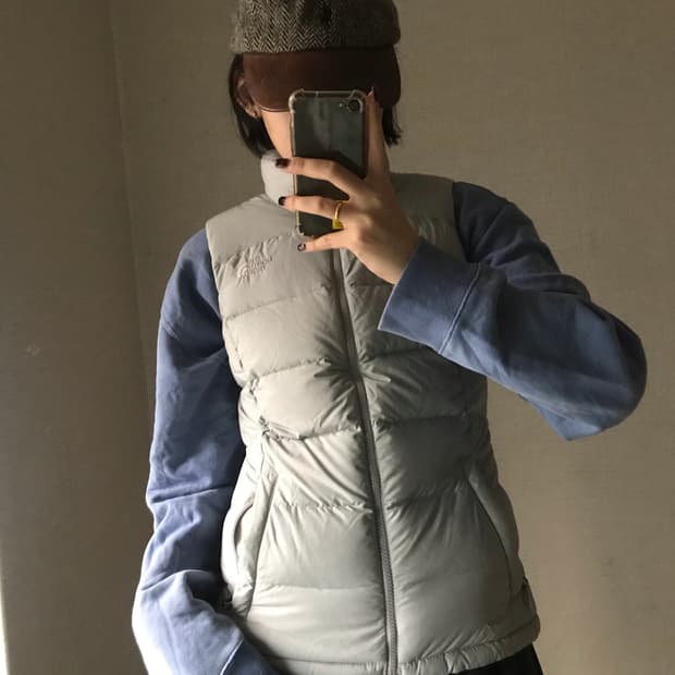 노페 연그레이 조끼패딩