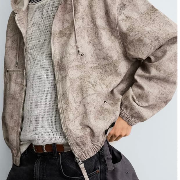 자라 워싱 후드 점퍼