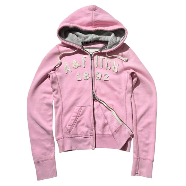 아베크롬비 아치로고 후드집업 핑크
