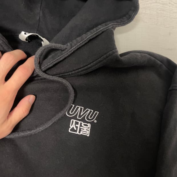 M) UVU 서울 마라톤 블랙 후드