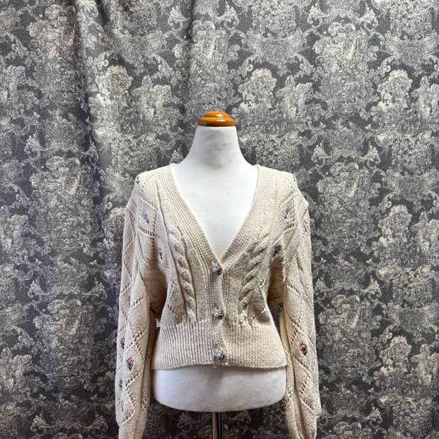 zara 자라 플라워 자수 가디건