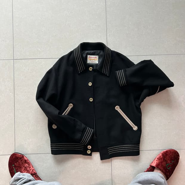 Andersson Bell 바시티 가디건 자켓(black)