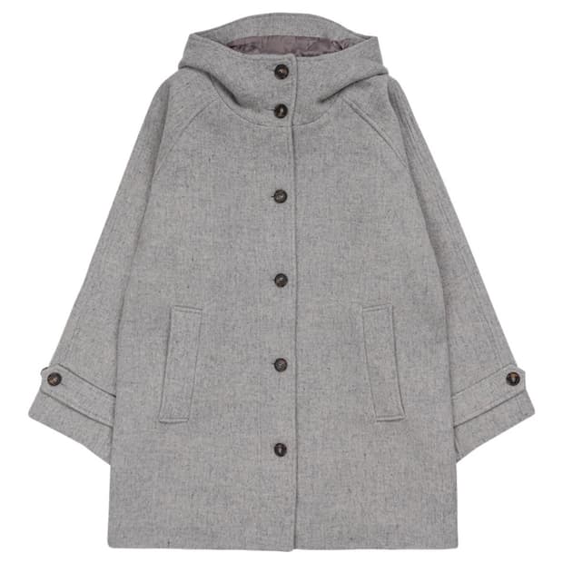 오피쉬 리치 울 하프코트 그레이