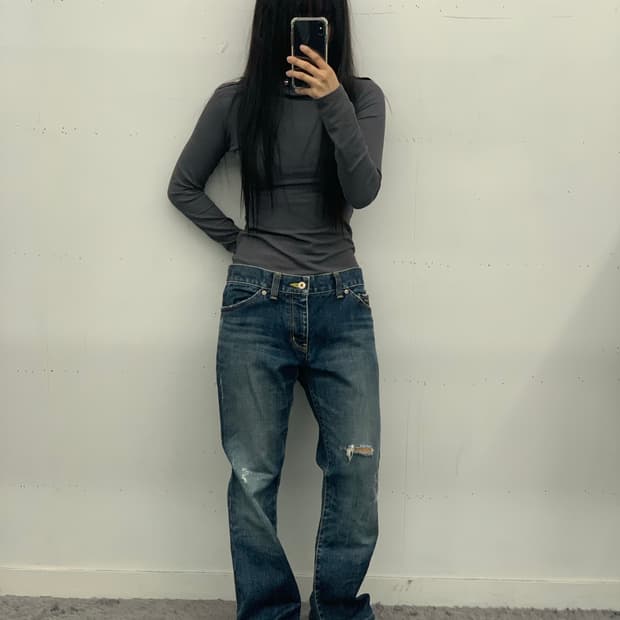 버버리 블랙라벨 데미지 데님