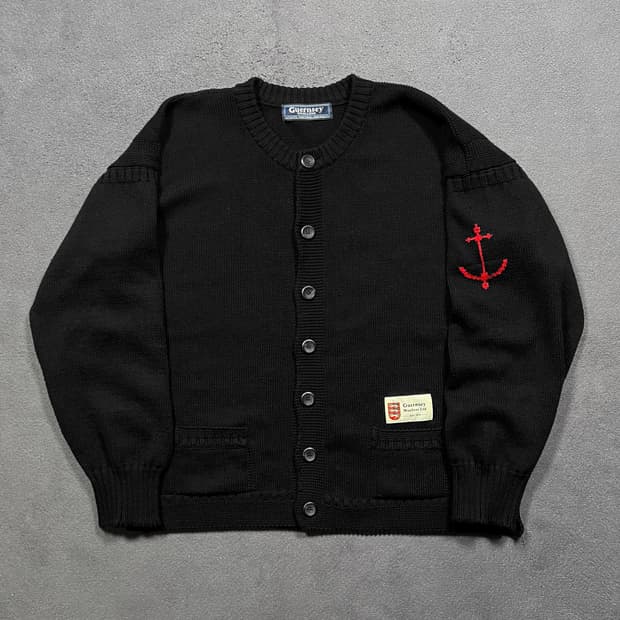 건지 울른스 피셔맨 홀가먼트 니트 가디건