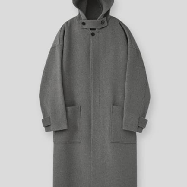 라퍼지스토어 회색 후드 롱 코트