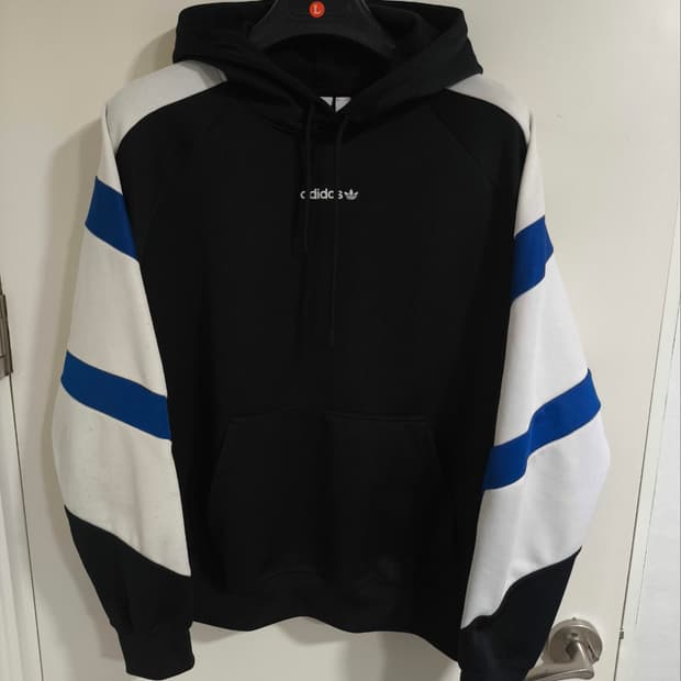 xl 아디다스 컬러블록 후드 eqt