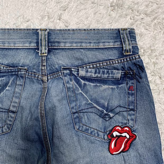 [35] Replay 패치워크 와이드 스트레이트핏 데님팬츠