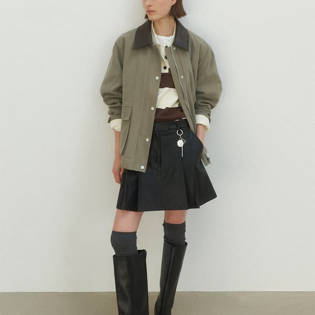(F) 아틀리에나인  LEATHER COLLAR WORK JACKET