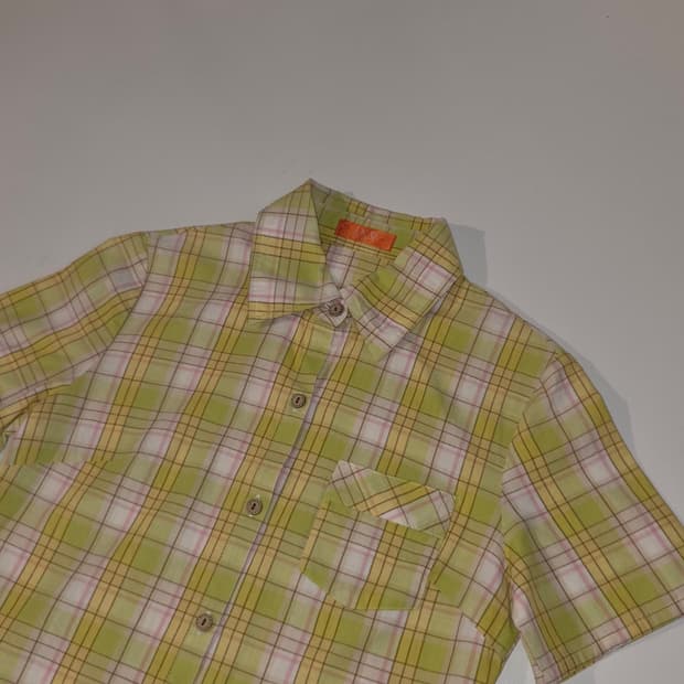 JOKY GAL Yellow Plaid Cotton Shirt