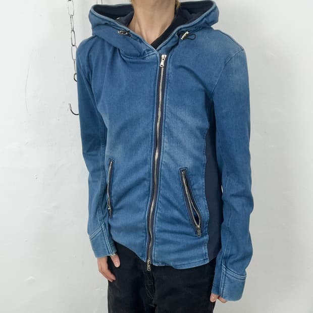 Custom Culture Asymmetric Zip Denim Hood