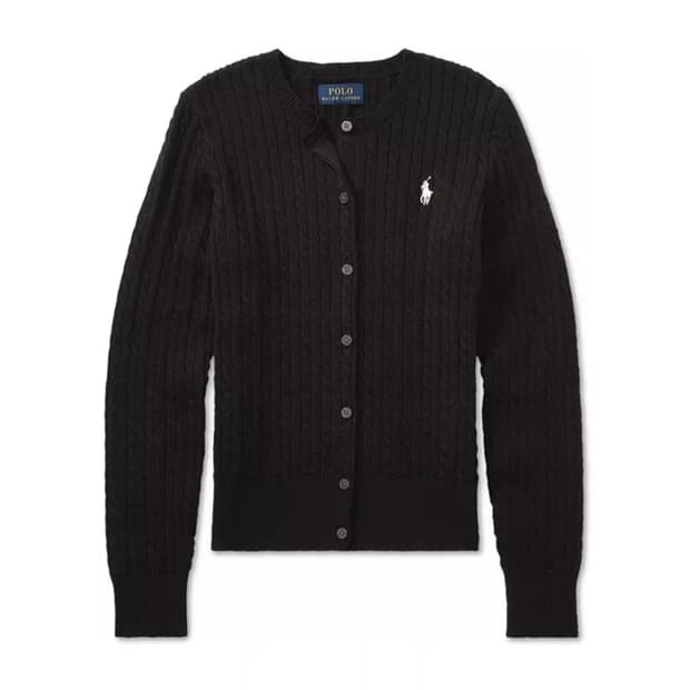 폴로 랄프로렌 블랙 케이블 가디건