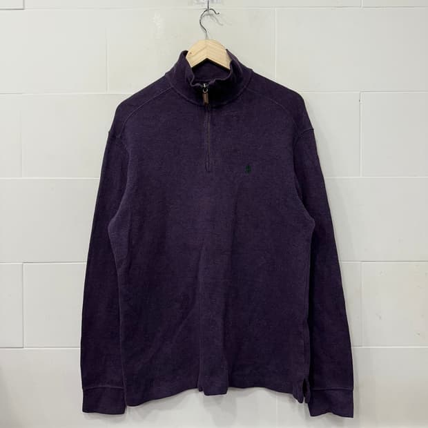 폴로 반집업 니트