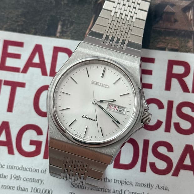 Seiko 세이코 쿼츠 Chronos Day-Date 1989
