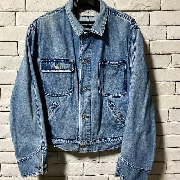폴로 랄프로렌 rrl 데님 덩가리 자켓 L