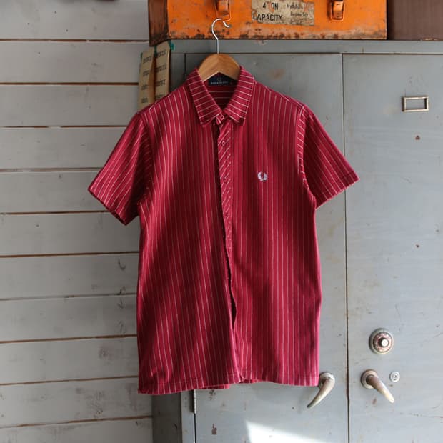 (착용컷) FRED PERRY 스트라이프 반팔 셔츠 (남성용 98)