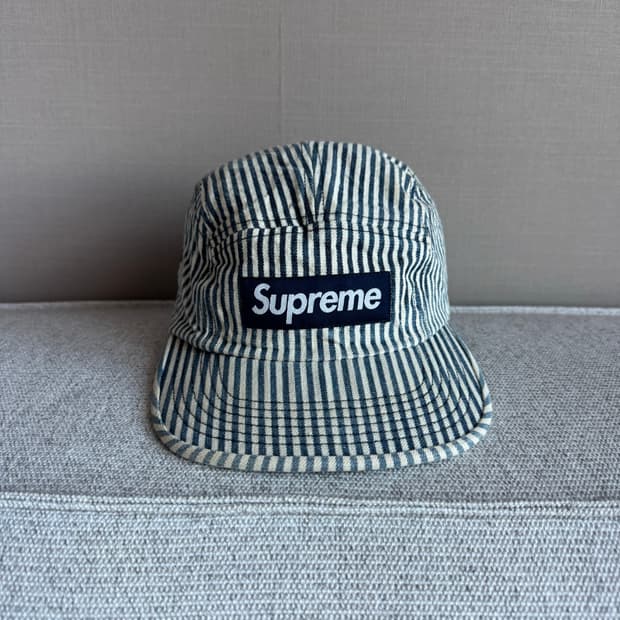 [Supreme] 슈프림 히코리 데님 소재 캠프캡