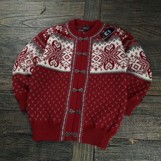 [노르웨이빈티지](새상품)에스닉 패턴 노르딕 버클 가디건 M18974