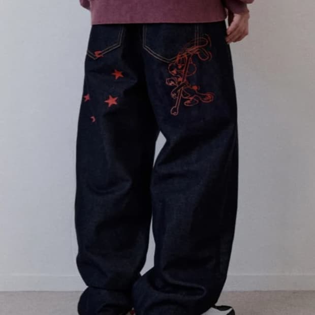 LIL RABBIT DENIM INDIGO BLACK 데님 팬츠 리트리버
