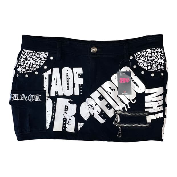 프린팅 큐빅 스커트 갸루y2k