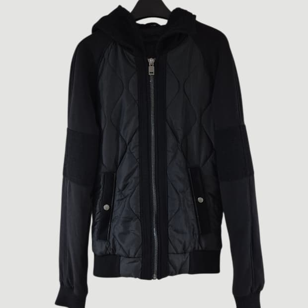 [55]자라 블랙택 여자 누빔 후드자켓