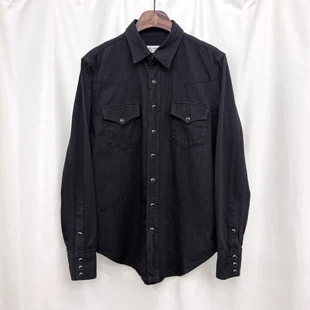 생로랑 블랙 데님 웨스턴 셔츠