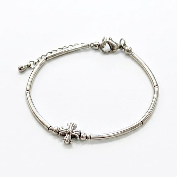 (맞춤) 십자가 펜던트 고리형 데일리 체인팔찌