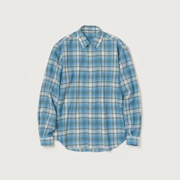 AURALEE 에어리 울 체크 셔츠 (4)