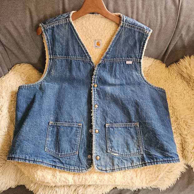 칼하트 데님 베스트 조끼 80s