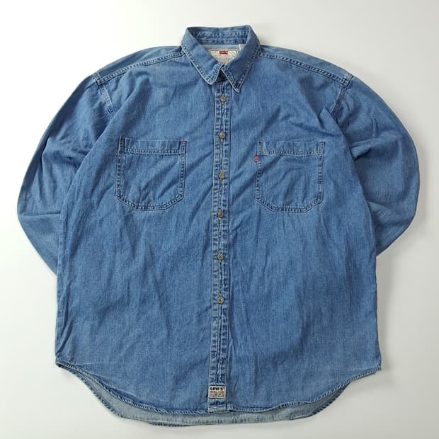 CA532 XL 리바이스 레드탭 90s 60560 인디고 데님 셔츠 남