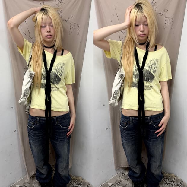 [MICHEL KLEIN] 00‘s Girl Yellow Loose Fi