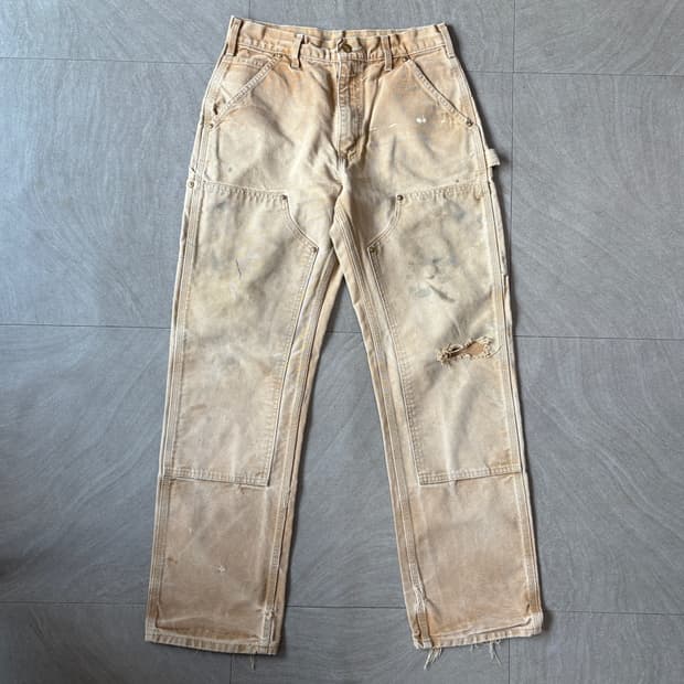 칼하트 미국 생산 브라운 더블니 팬츠 바지 카펜터