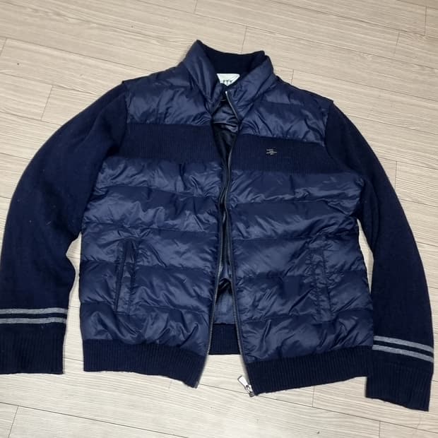 헨리코튼 오리털 네이비 패딩 니트 집업 점퍼(105-110)