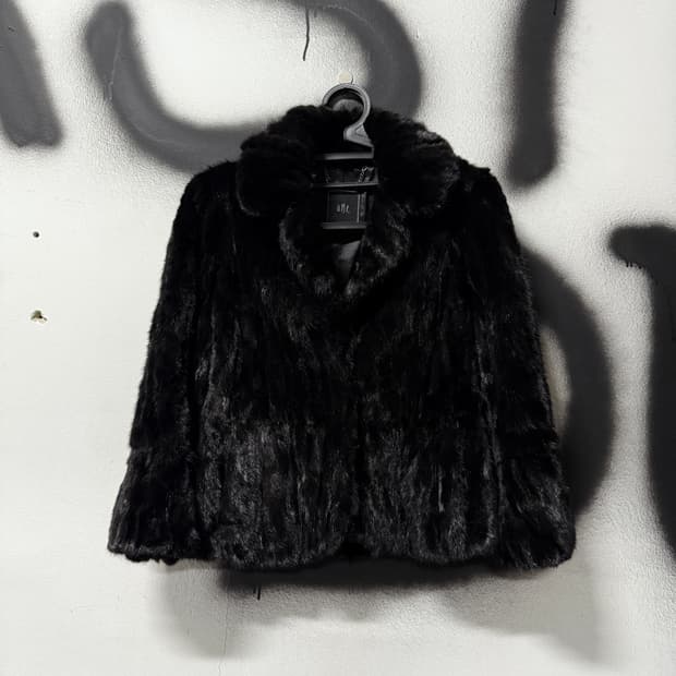 VTG 빈티지 리얼 밍크 블랙 퍼자켓