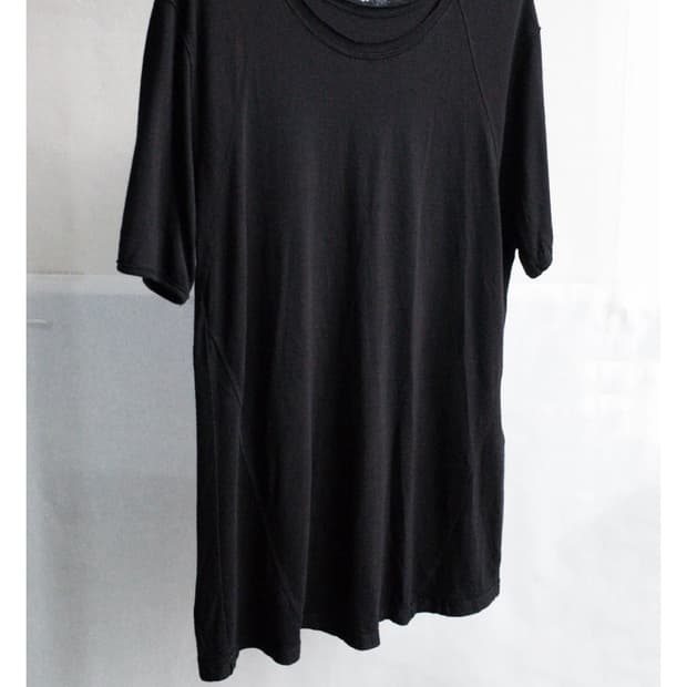 블랙멀 Blackmerle double neck tee [L]
