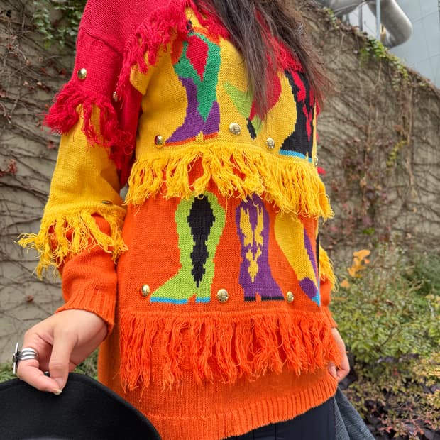 빈티지 SPREE INTERNATIONAL 패턴 니트